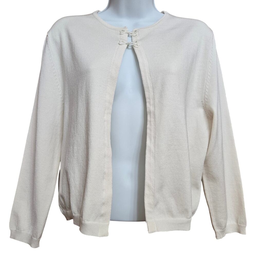 Tabitha Anthropologie Women Vtg Y2K Old Money Coastal Silk Blend Knit Cardigan L